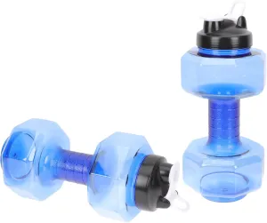 Yardwe 2pcs Dumbbell Shape Water Bottles Creative Portable Fitness Drinking Bottles for Gym Home and Travel Use for Hydration and Workout Accessory