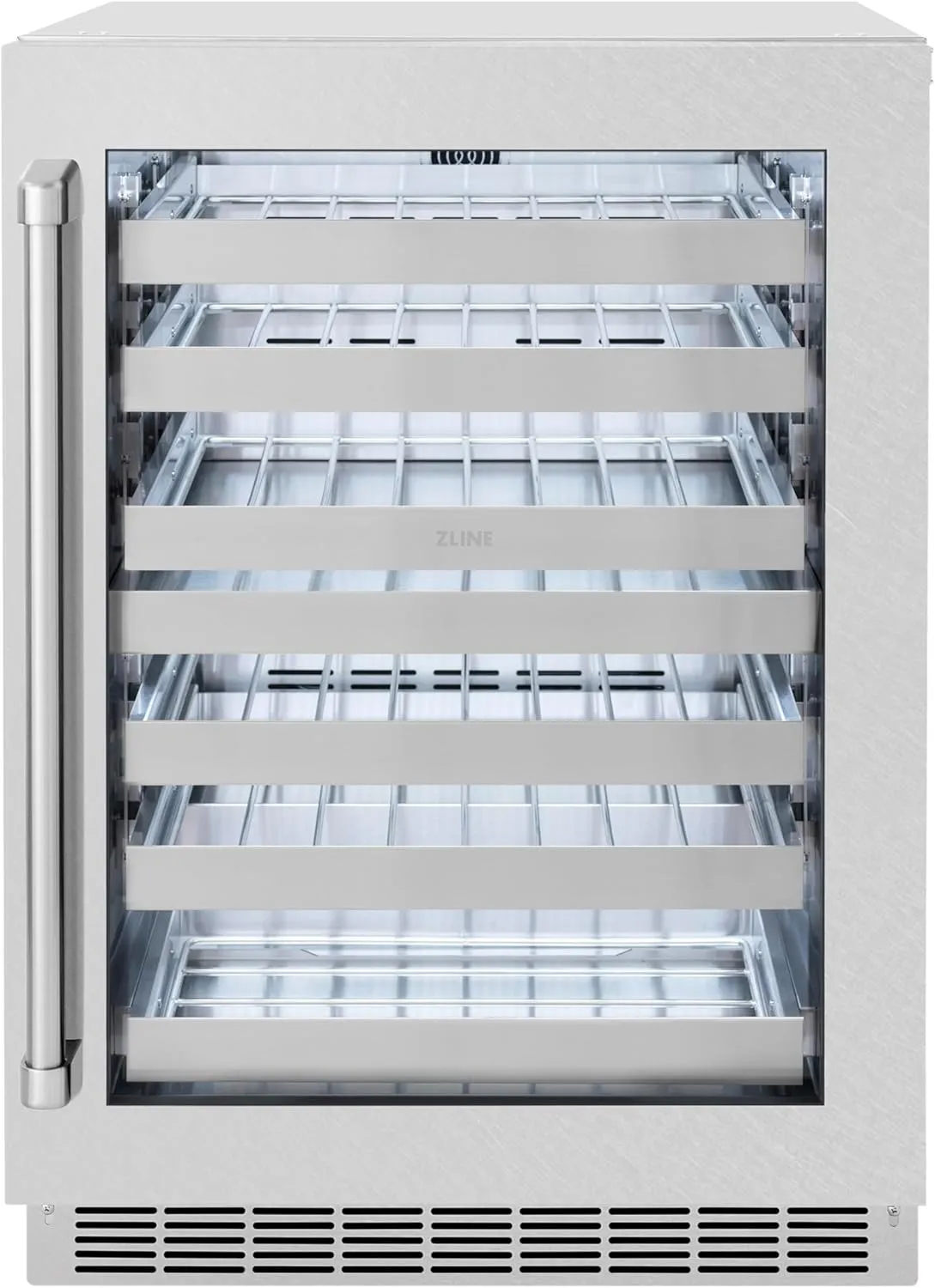 Z Line Kitchen and Bath ZLINE 24 in. Touchstone Dual Zone 44 Bottle Wine Cooler with Satin Stainless Steel Glass Door (RWDO-SN-24)