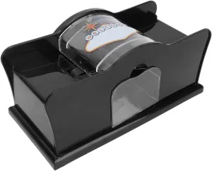 Zerone Manual Card Shuffler, 1 to 2 Deck Manual Card Shuffler Poker Playing Card Manual Card Shuffler with Hand Crank (Black)